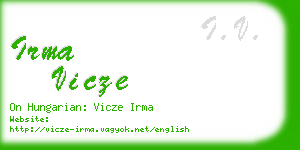 irma vicze business card